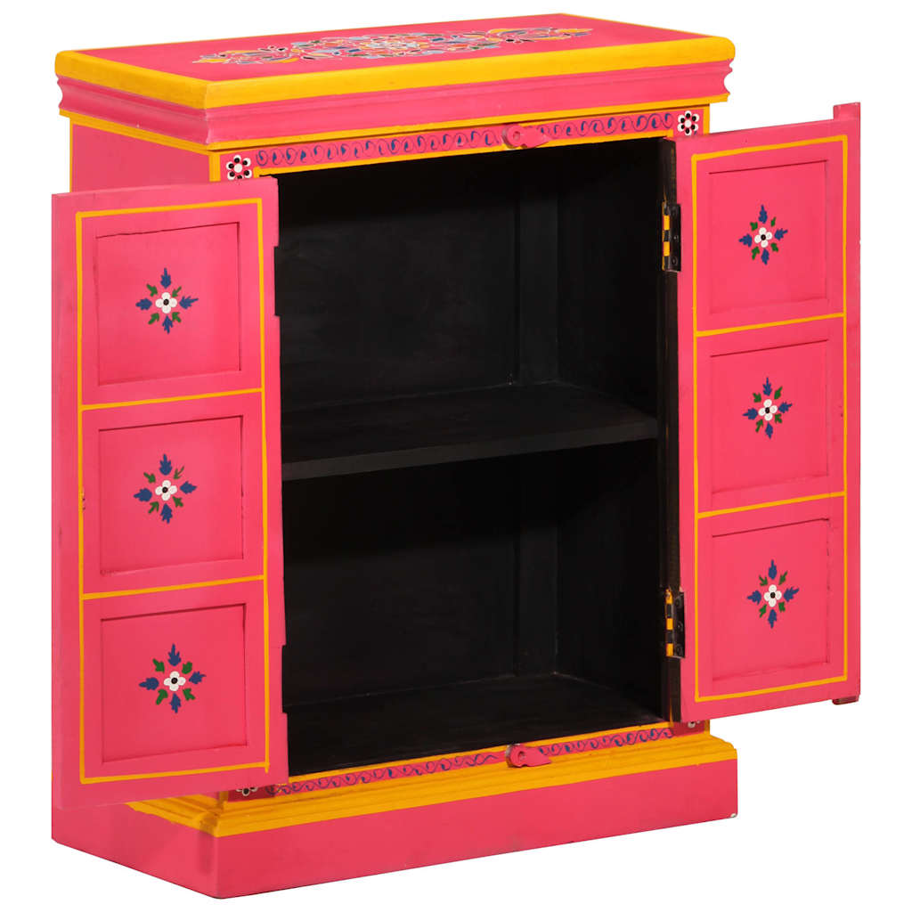 Sideboard Solid Mango Wood Hand Painted Pink