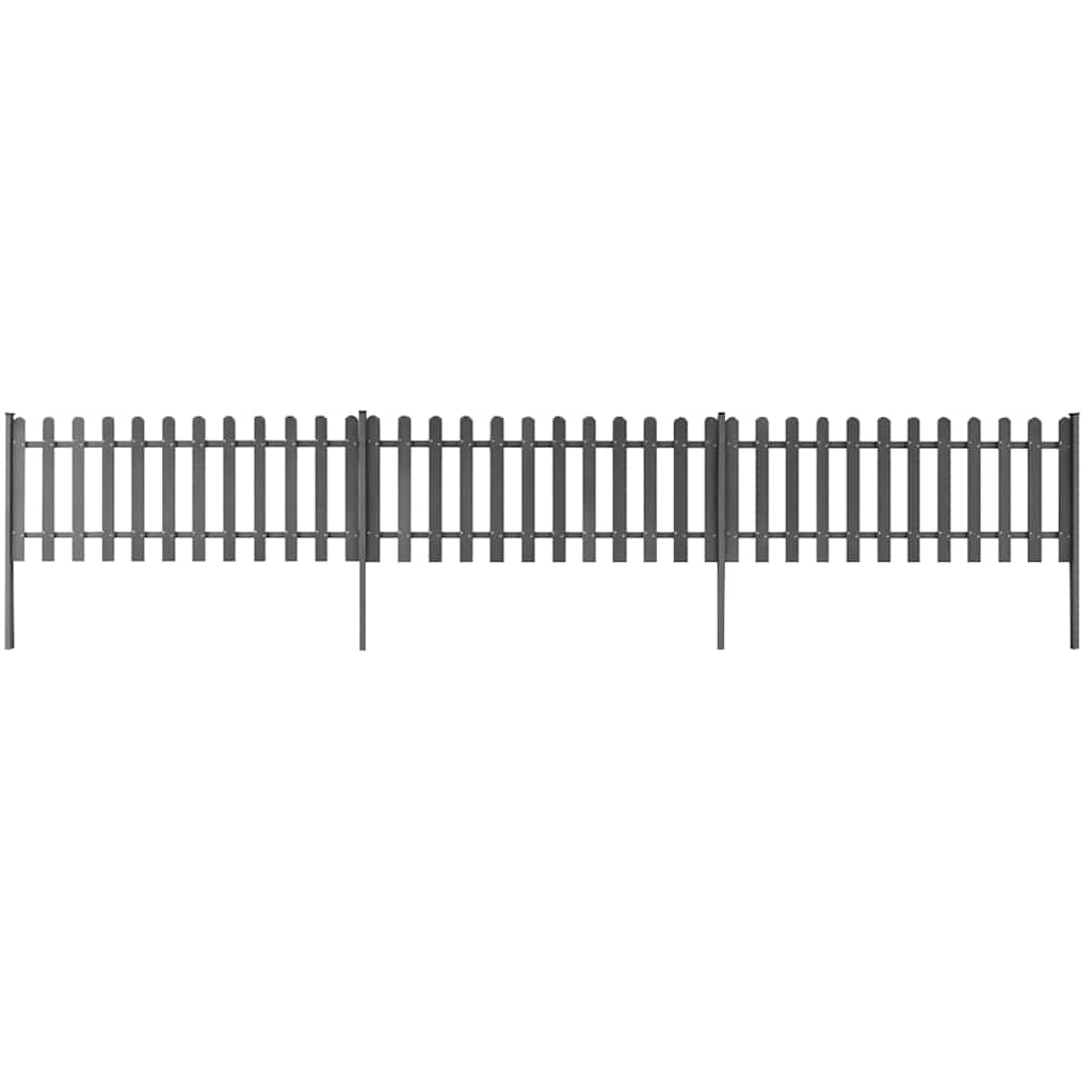 42826 vidaXL Picket Fence with Posts 3 pcs WPC 600x60 cm 1