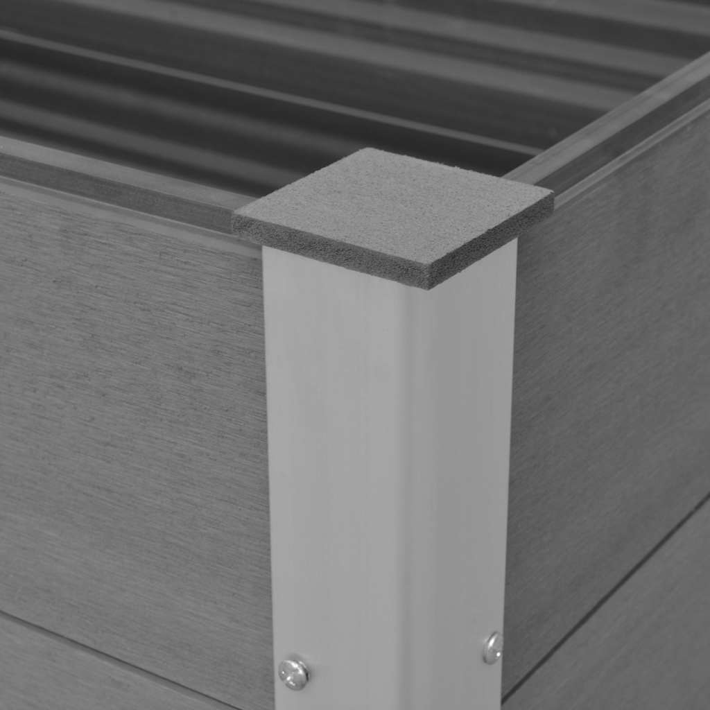 43606 vidaXL Garden Raised Bed WPC 100x100x91 cm Grey 5