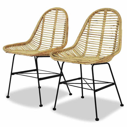 vidaXL Dining Chairs Natural Rattan