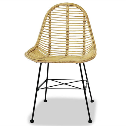 vidaXL Dining Chairs 4 pcs Natural Rattan 3
