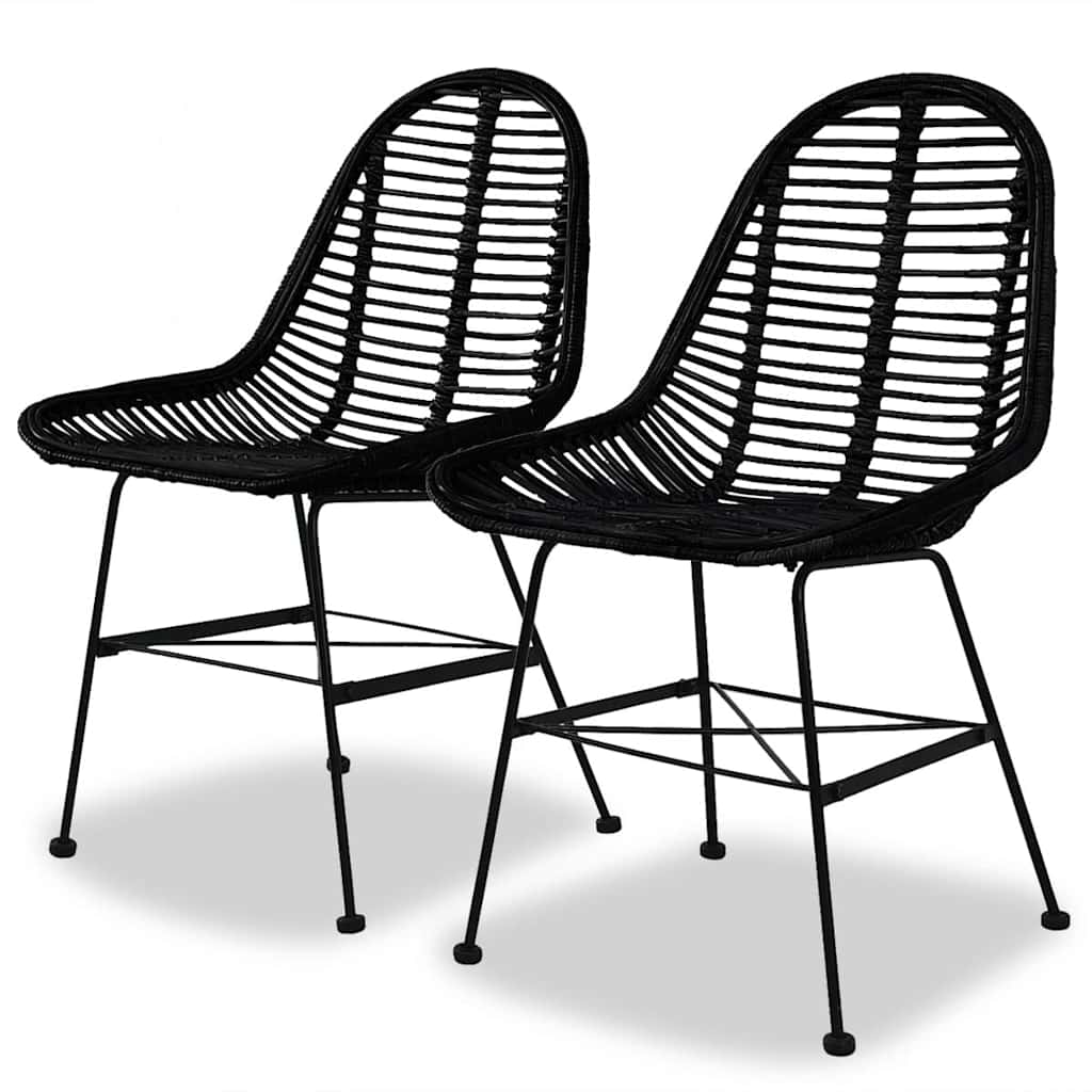 vidaXL Dining Chairs Natural Rattan