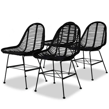 vidaXL Dining Chairs Natural Rattan