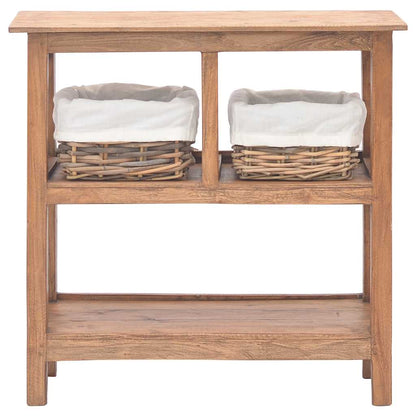 vidaXL Console Table | Brown | Solid mahogany wood, rattan | Medium 2