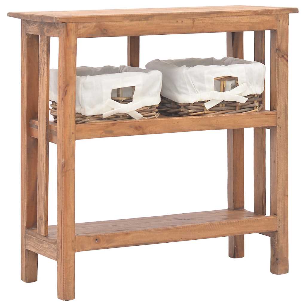 vidaXL Console Table | Brown | Solid mahogany wood, rattan | Medium 4