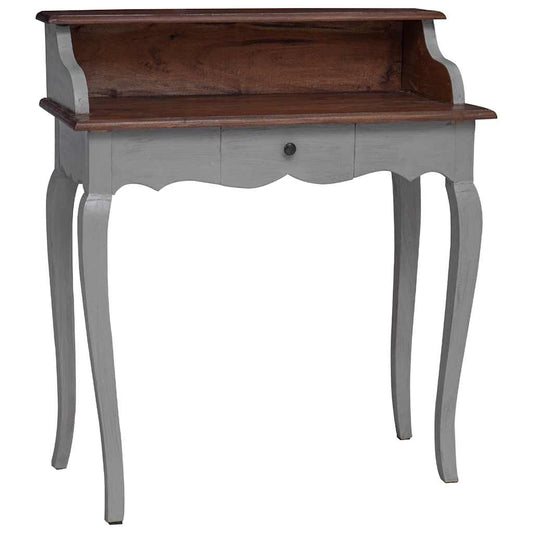 Writing Desk Solid Mahogany Wood 80x40x92 cm Brown and white