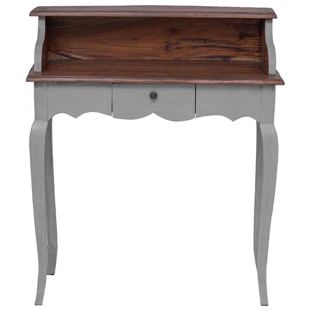 Writing Desk Solid Mahogany Wood 80x40x92 cm Brown and white
