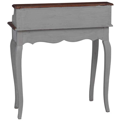 Writing Desk Solid Mahogany Wood 80x40x92 cm Brown and white