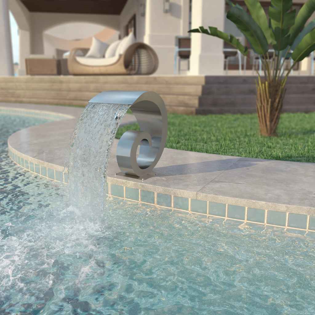 vidaXL Pool Fountain Stainless Steel 50x30x53 cm Silver 1