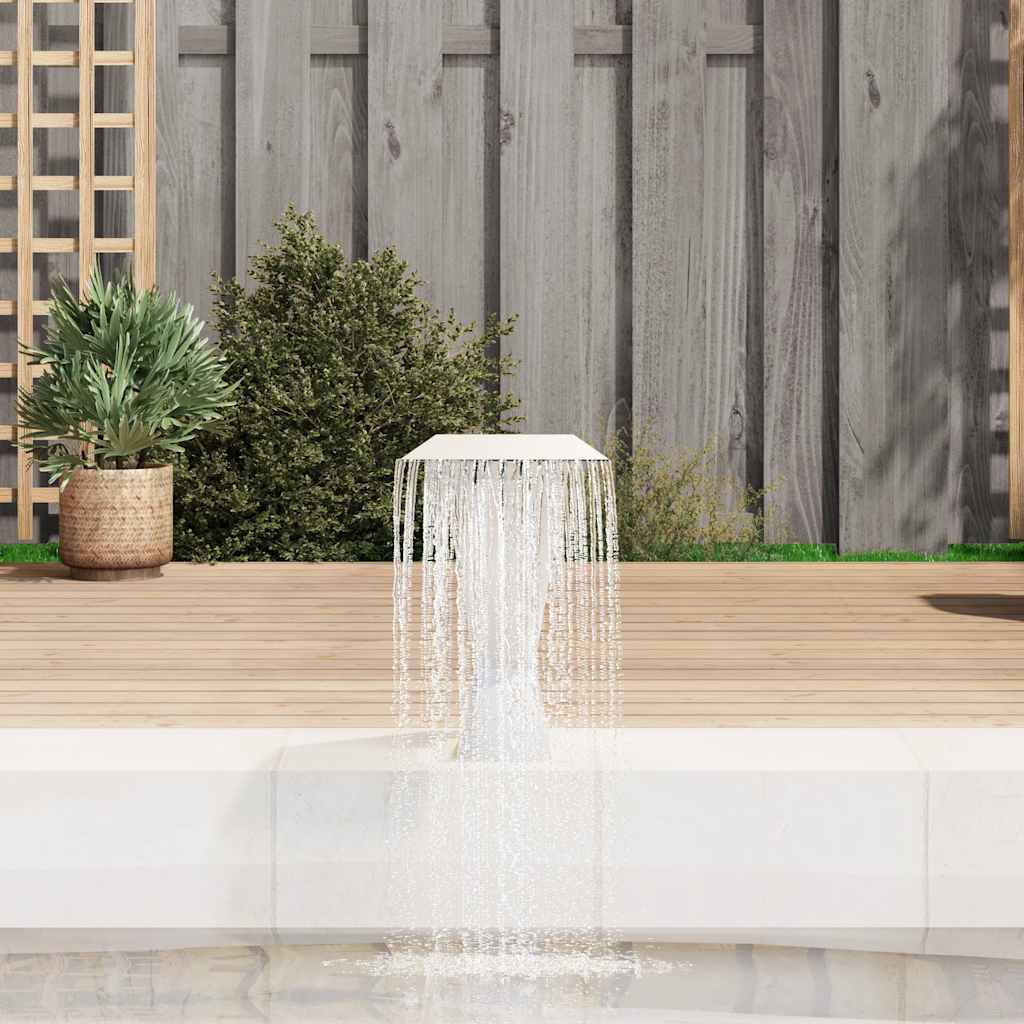 Pool Fountain Stainless Steel Silver Depth 30 cm 64 cm 52 cm without LED