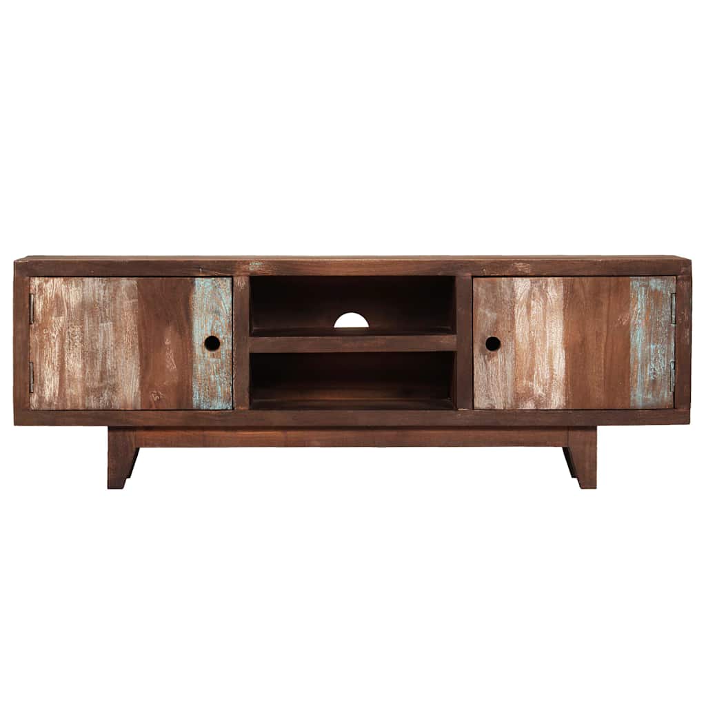 244960 vidaXL TV Cabinet Solid Acacia Wood Vintage 118x30x40 cm 2