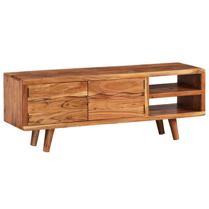TV Cabinet with Shelf Brown Solid Acacia Wood 117 x 30 x 40 cm
