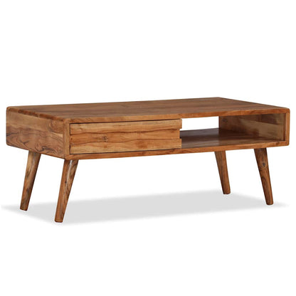 244974 vidaXL Coffee Table Solid Wood with Carved Drawer 100x50x40 cm 4