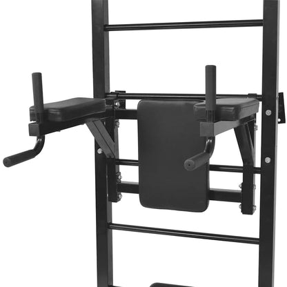 91367 vidaXL Wall-mounted Multi-functional Fitness Power Tower Black 4