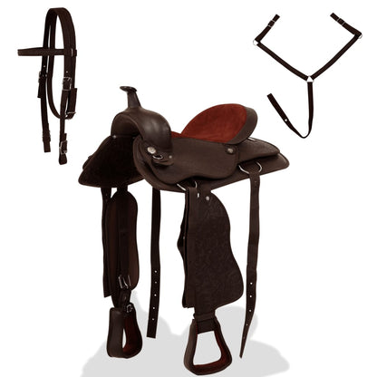 vidaXL Western Horse Saddle | Brown | Genuine leather | 16 inches 2