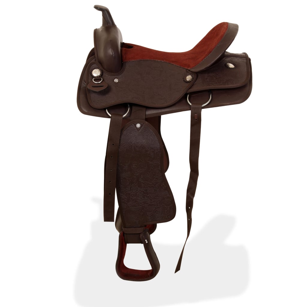 vidaXL Western Horse Saddle | Brown | Genuine leather | 16 inches 4