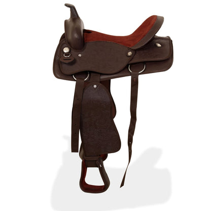 vidaXL Western Horse Saddle | Brown | Genuine leather | 16 inches 4