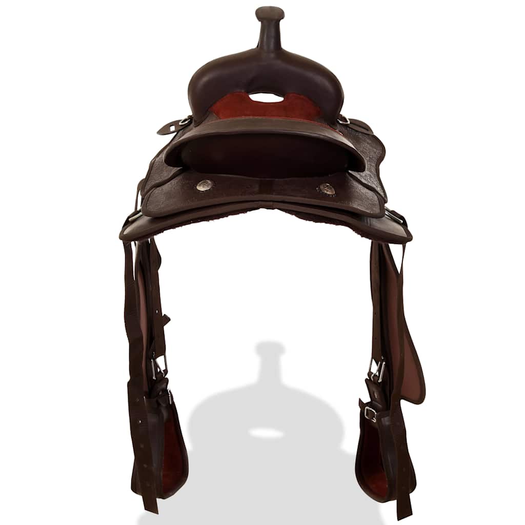 vidaXL Western Horse Saddle | Brown | Genuine leather | 16 inches 6
