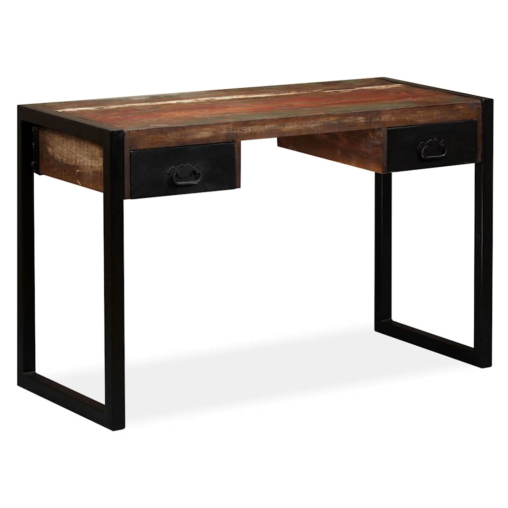 244905 vidaXL Desk with 2 Drawers Solid Reclaimed Wood 120x50x76 cm 1