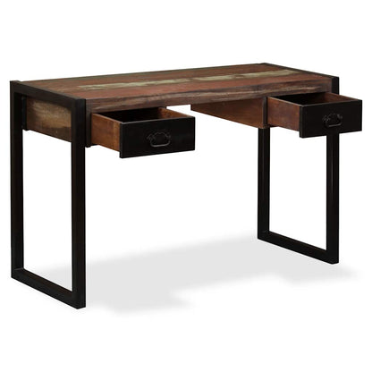 244905 vidaXL Desk with 2 Drawers Solid Reclaimed Wood 120x50x76 cm 3