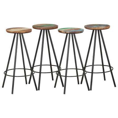 vidaXL Bar Stools 4 pcs Solid Reclaimed Wood 1