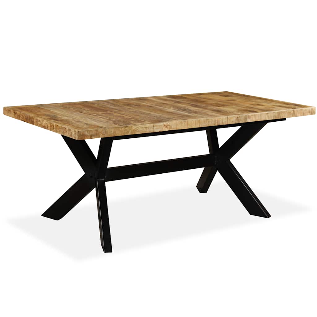 244805 vidaXL Dining Table Solid Mango Wood and Steel Cross 180 cm 2