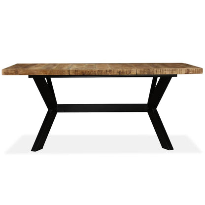 244805 vidaXL Dining Table Solid Mango Wood and Steel Cross 180 cm 3