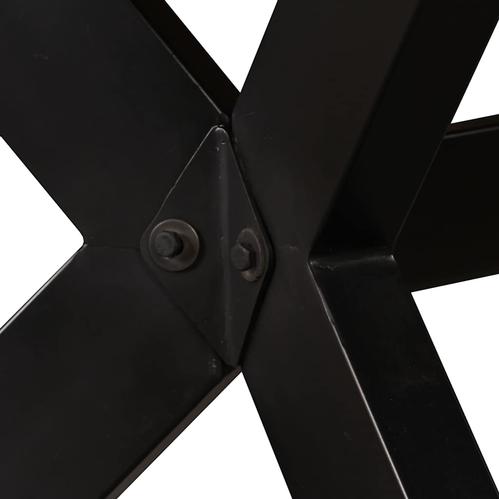 244805 vidaXL Dining Table Solid Mango Wood and Steel Cross 180 cm 4