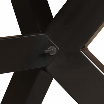 244805 vidaXL Dining Table Solid Mango Wood and Steel Cross 180 cm 5
