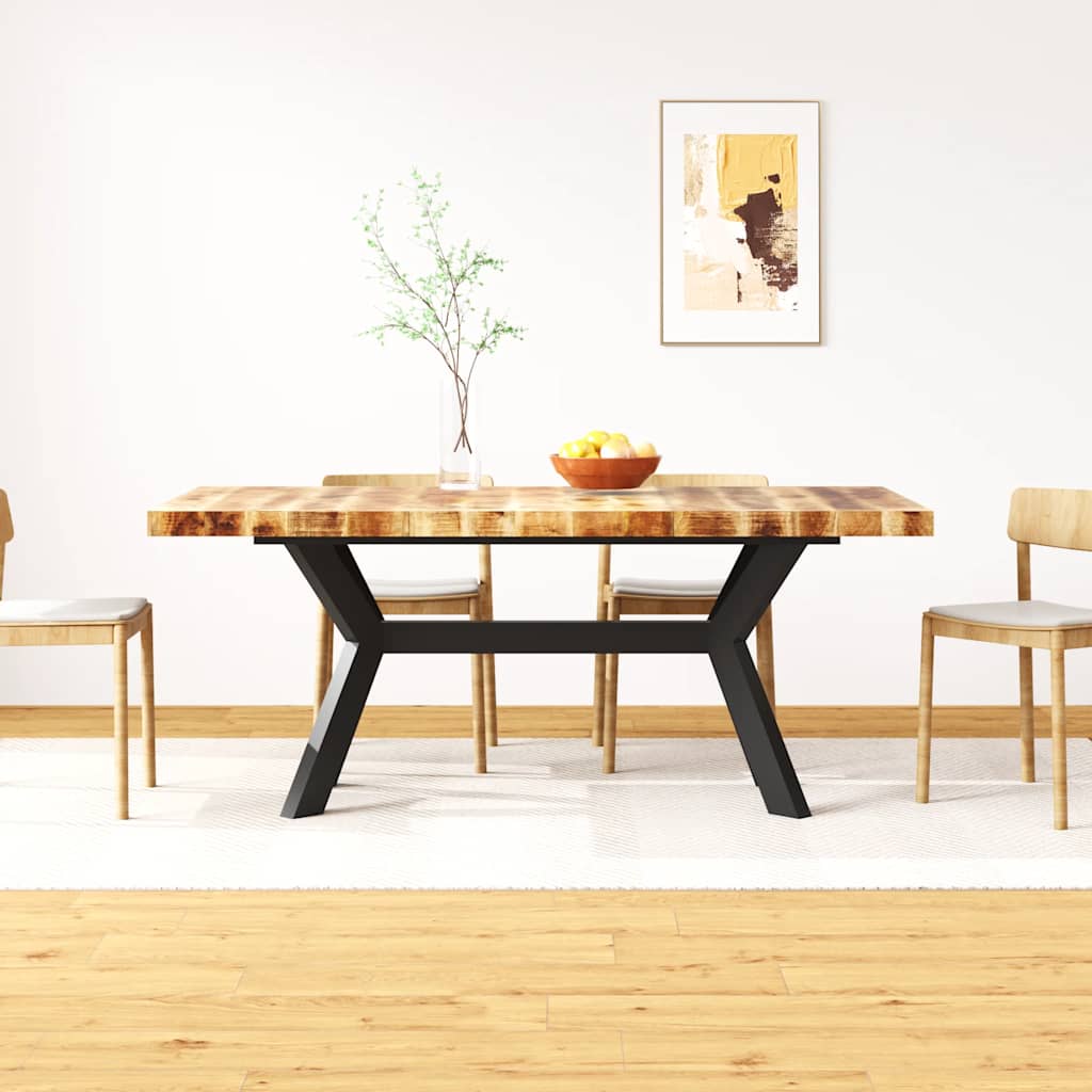244805 vidaXL Dining Table Solid Mango Wood and Steel Cross 180 cm 1
