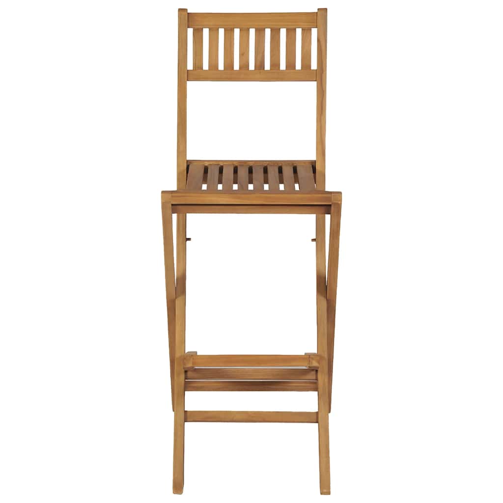 vidaXL Folding Outdoor Bar Stools 2 pcs Solid Teak Wood 2