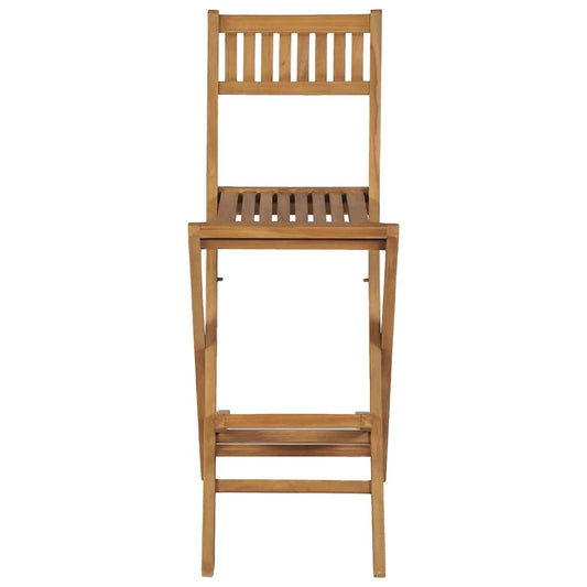 vidaXL Folding Outdoor Bar Stools 2 pcs Solid Teak Wood 2