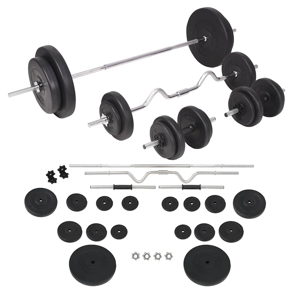 91405 vidaXL Barbell and Dumbbell Set 90 kg 1