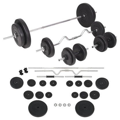 91405 vidaXL Barbell and Dumbbell Set 90 kg 1