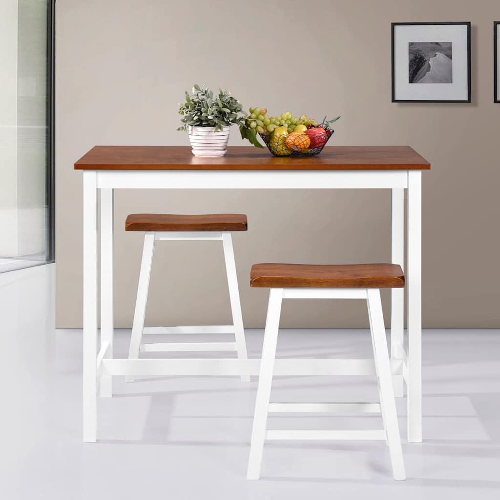 245547 vidaXL Bar Table and Stool Set 3 Pieces Solid Wood 3