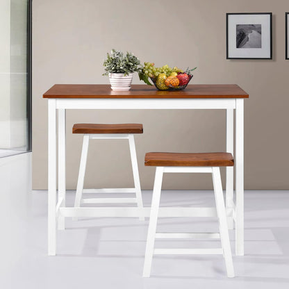 245547 vidaXL Bar Table and Stool Set 3 Pieces Solid Wood 3