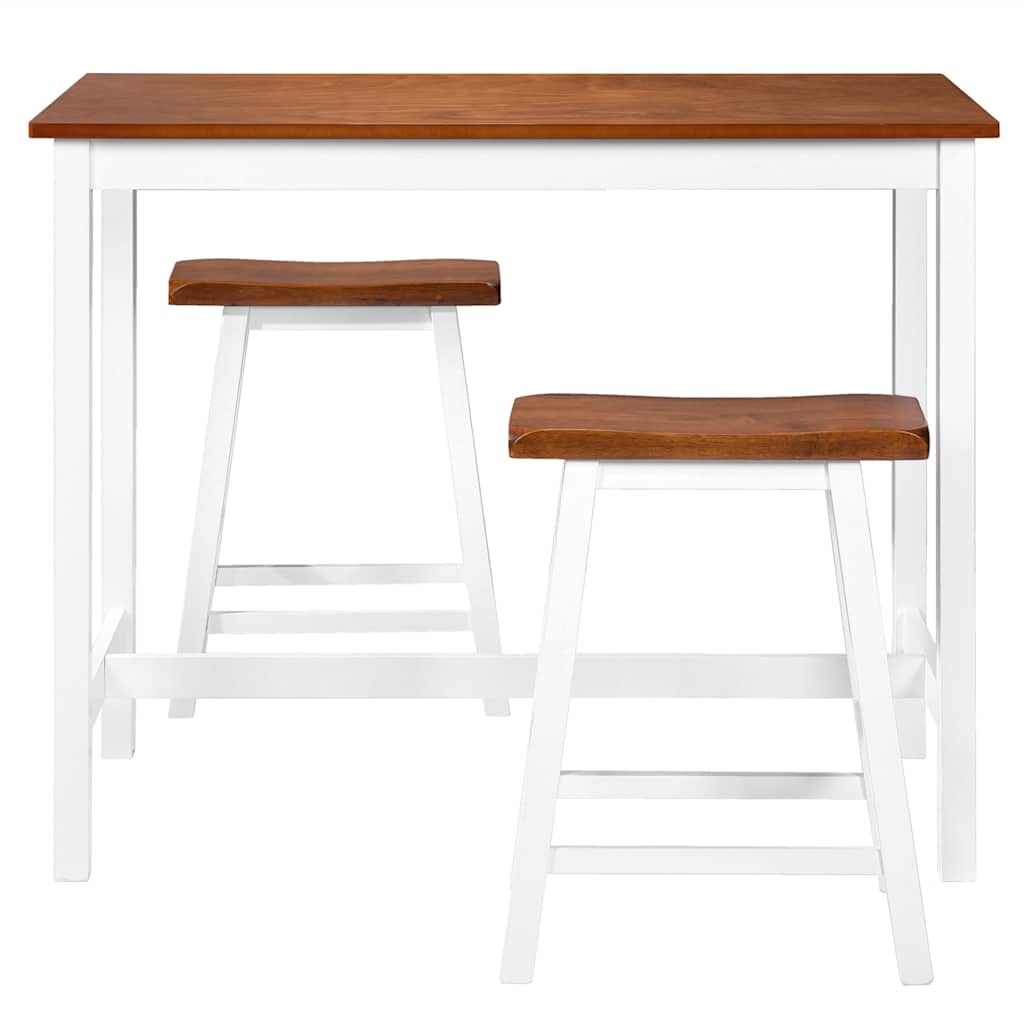 245547 vidaXL Bar Table and Stool Set 3 Pieces Solid Wood 4