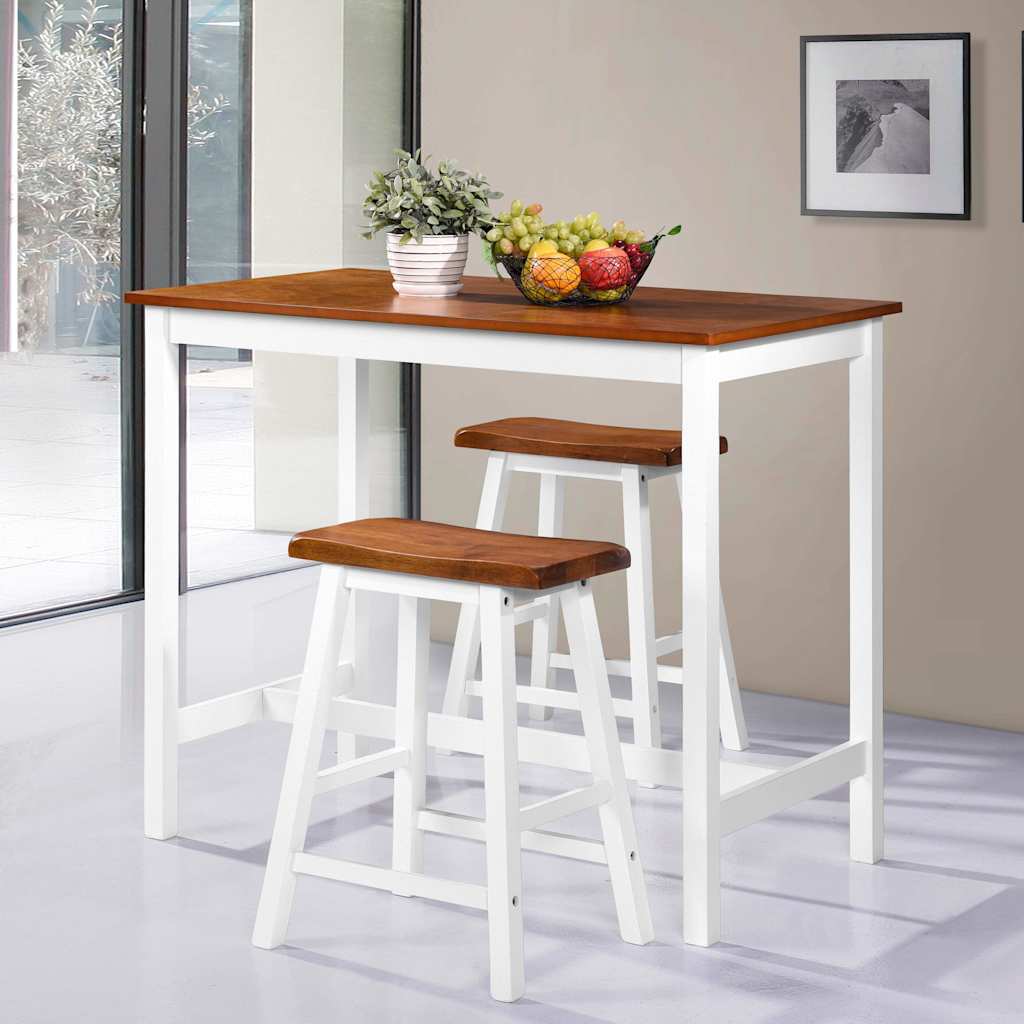 245547 vidaXL Bar Table and Stool Set 3 Pieces Solid Wood 1
