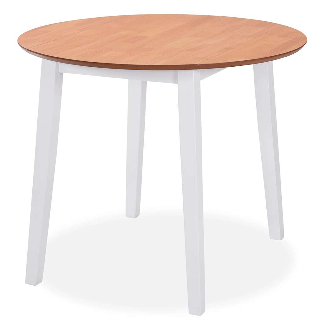 vidaXL Dining Set 5 Pieces MDF and Rubberwood White 2