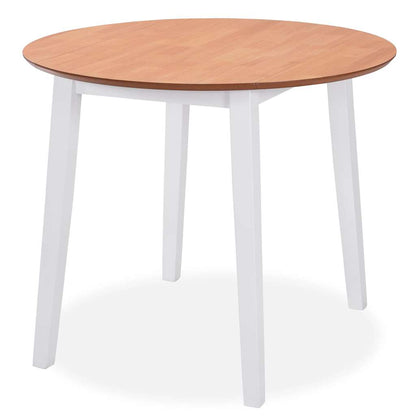vidaXL Dining Set 5 Pieces MDF and Rubberwood White 2