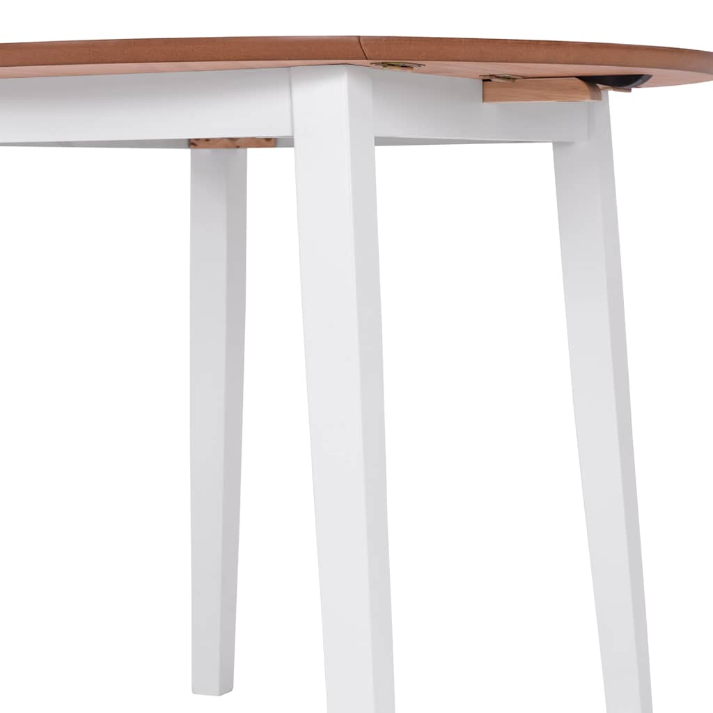 vidaXL Dining Set 5 Pieces MDF and Rubberwood White 5