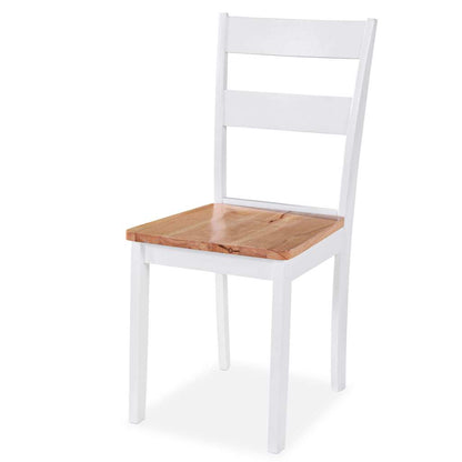 vidaXL Dining Set 5 Pieces MDF and Rubberwood White 4
