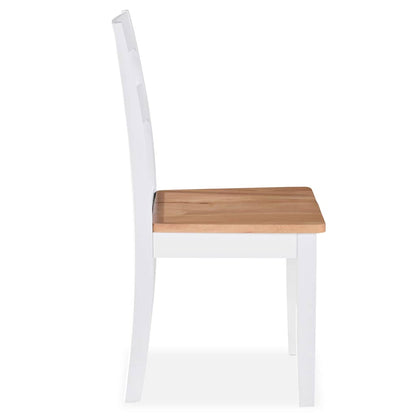 vidaXL Dining Chairs 6 pcs White Solid Rubber Wood 4