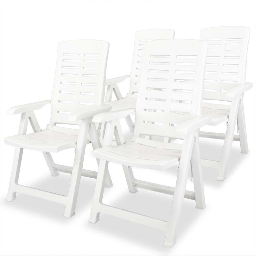 Reclining Folding Chairs Plastic White