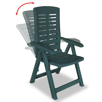 vidaXL Reclining Folding Chairs 4 pcs Plastic Green 6