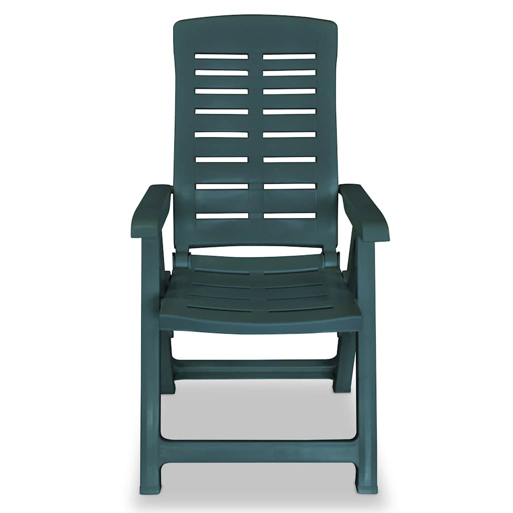vidaXL Reclining Folding Chairs 4 pcs Plastic Green 3