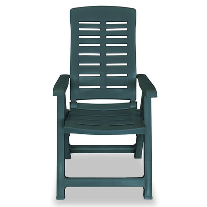 vidaXL Reclining Folding Chairs 4 pcs Plastic Green 3