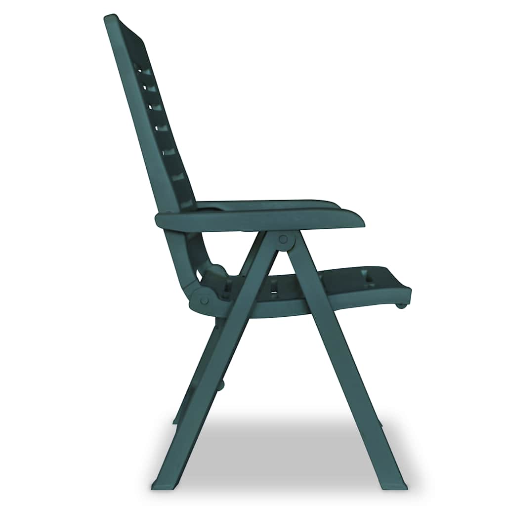 vidaXL Reclining Folding Chairs 4 pcs Plastic Green 4