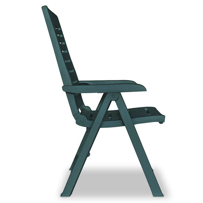 vidaXL Reclining Folding Chairs 4 pcs Plastic Green 4