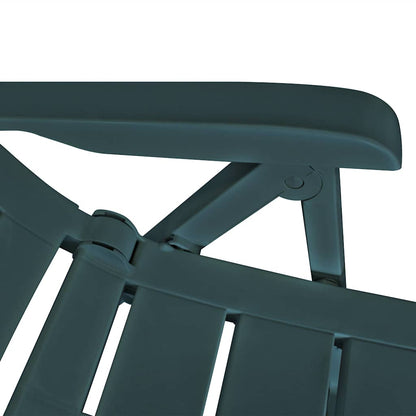 vidaXL Reclining Folding Chairs 4 pcs Plastic Green 5